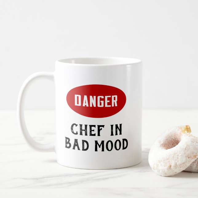 Anpassbarer Koch von Gefahren in schlechter Laune Kaffeetasse (Mit Donut)