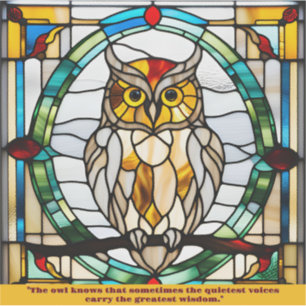 Anpassbarer Kunst-Buntglas-Eulen-Aufkleber Aufkleber