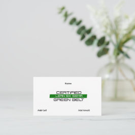 Anpassbarer Lean Six Sigma Green Belt Visitenkarte