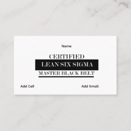 Anpassbarer Lean Six Sigma Master Black Belt Visitenkarte
