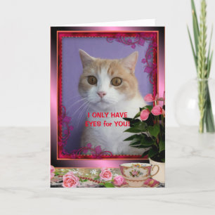 Anpassbarer lustiger Katzen-Valentinstag Karte