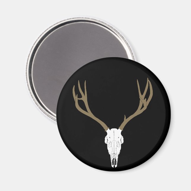 Anpassbarer Maultierhirsch-Schädel Magnet (Vorderseite/Rückseite)