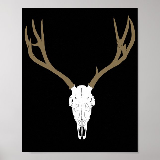 Anpassbarer Maultierhirsch-Schädel Poster (Vorne)