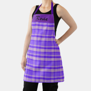 Anpassbarer Merry Peri Karierter, Lila Tartan Schürze
