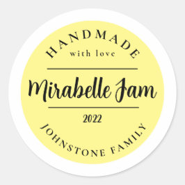 Anpassbarer Mirabelle-Marmelade-Aufkleber Runder Aufkleber