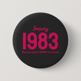 Anpassbarer Monat Jahr Text Legende Geschenk Button