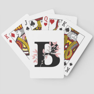 Anpassbarer Monogramm-Single mit rosa, floralen Bu Spielkarten