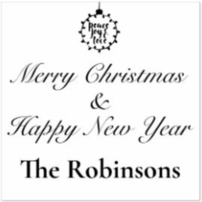 Anpassbarer Name Frohe Weihnachten und Glück im ne Gummistempel (Von Creator hochgeladen)