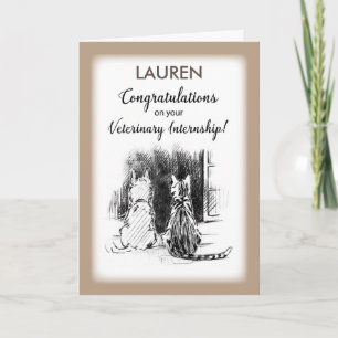 Anpassbarer Name, Lauren, Glückwunsch zum Tierarzt Karte