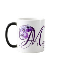 Anpassbarer Name Mary lila pansy blumenboho