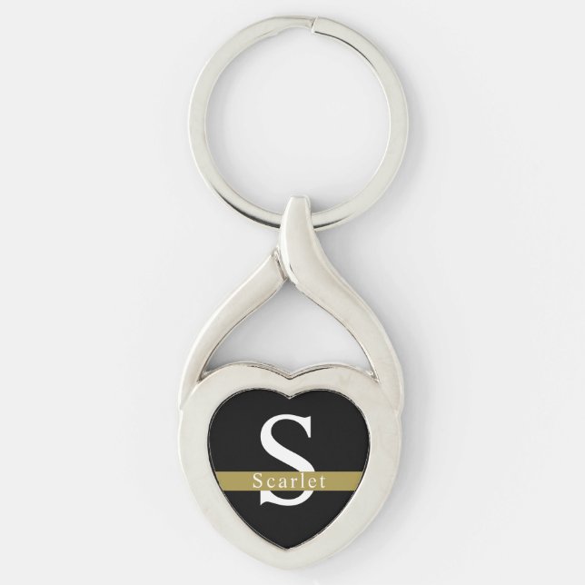 Anpassbarer Name-Schlüsselanhänger für Monogramm Schlüsselanhänger (Vorderseite)