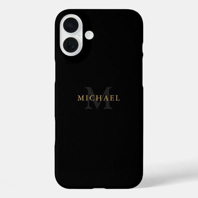 Anpassbarer Name und Anfangsbuchstaben iPhone 16 Plus Hülle (Rückseite)