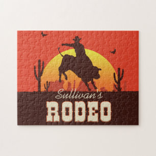 Anpassbarer NAME Western Cowboy Bull Rider Rodeo