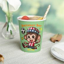 Anpassbarer Niedlicher Happy Monkey Soccer Player