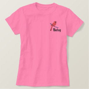 Anpassbarer nördlicher Kardinal Besticktes T-Shirt