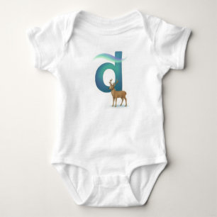 Anpassbarer Nordlichter Buchstabe D Hirsch Baby Strampler