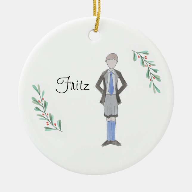 Anpassbarer Nutcracker Fritz Keepake Keramik Ornament (Vorne)