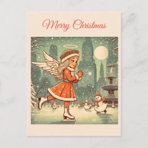 Anpassbarer NYC-Weihnachtsengel Postkarte