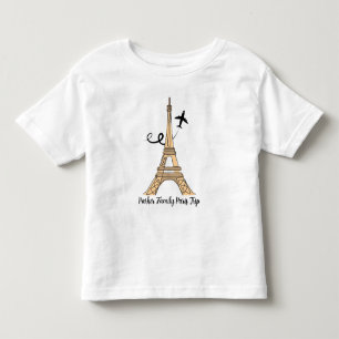 Anpassbarer Paris-Trip Chic Eiffelturm Kleinkind T-shirt