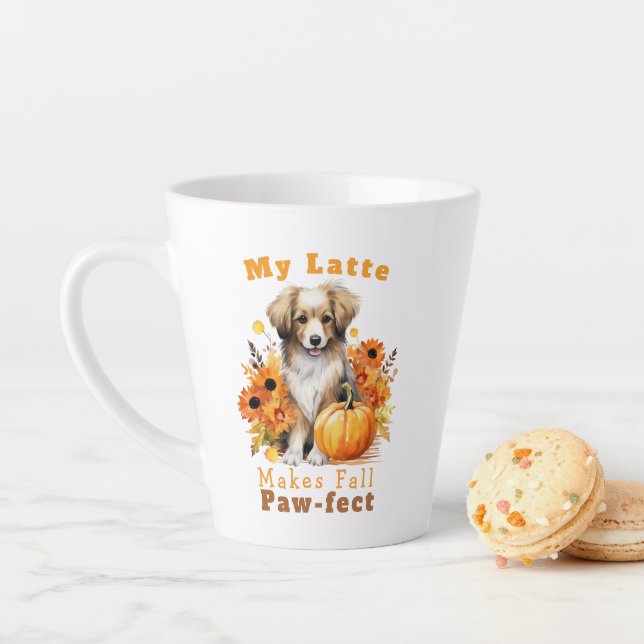 Anpassbarer Paw-fect-Herbsthund Milchtasse (Beispiel)