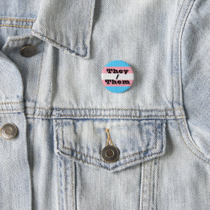 Anpassbarer Pronomen-Transgender-Stolz-Button Button