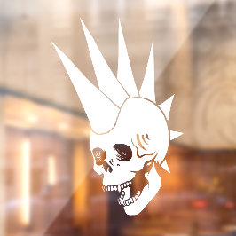 Anpassbarer Punk-Schädel Version 2 Fensteraufkleber