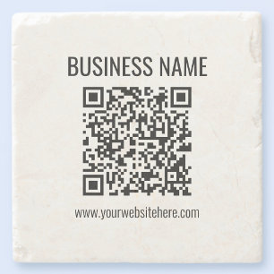 Anpassbarer QR-Code & Firmenname Steinuntersetzer