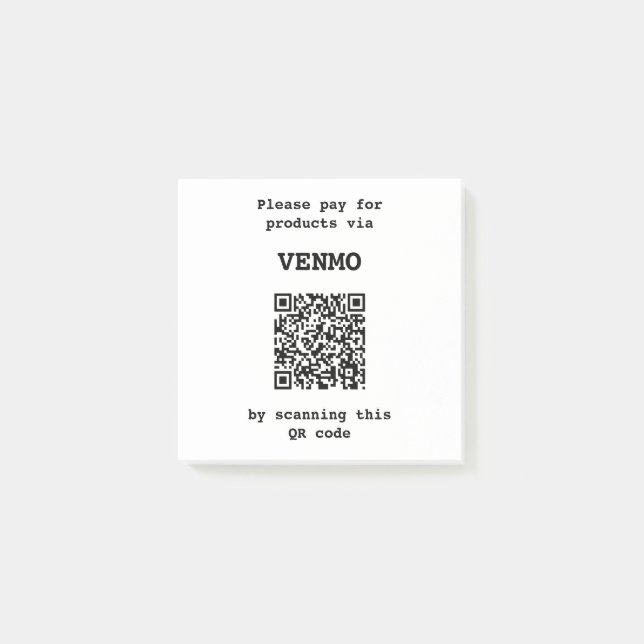 Anpassbarer QR-Code für die Zahlungsplattform Post-it Klebezettel (Vorderseite)