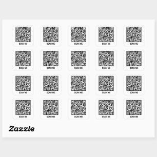 Anpassbarer QR-Code SCAN ME Schwarzer Quadrat Stic Quadratischer Aufkleber