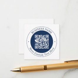 Anpassbarer QR-Code & Text | Dunkles Marineblau Begleitkarte