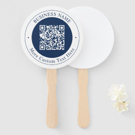 Anpassbarer QR-Code & Text | Dunkles Marineblau Fächer