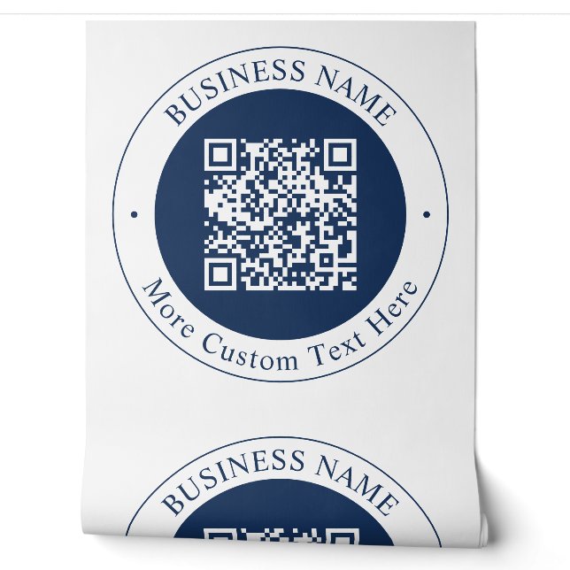 Anpassbarer QR-Code & Text | Dunkles Marineblau Tapete (Abrollen)