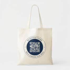 Anpassbarer QR-Code & Text | Dunkles Marineblau Tragetasche