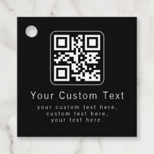 Anpassbarer QR-Code und bearbeitbarer Textbaustein Geschenkanhänger