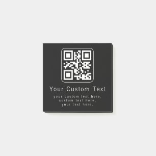 Anpassbarer QR-Code und bearbeitbarer Textbaustein Post-it Klebezettel