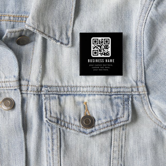 Anpassbarer QR-Code und bearbeitbarer Textdesign Button (Beispiel)