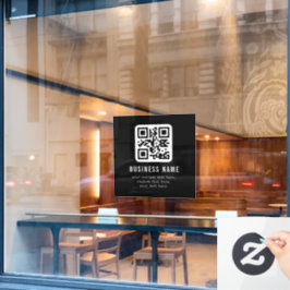 Anpassbarer QR-Code und bearbeitbarer Textentwurf Fensteraufkleber