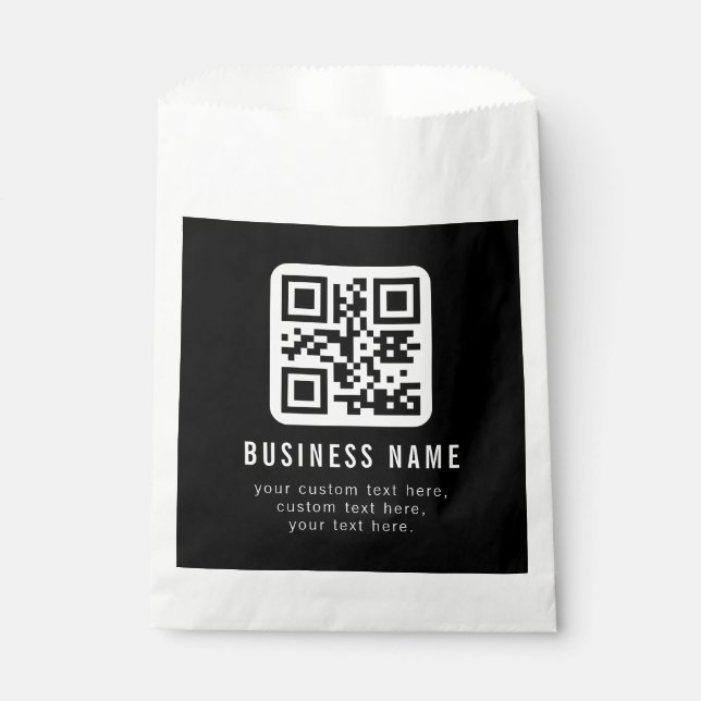 Anpassbarer QR-Code und bearbeitbarer Textentwurf Geschenktütchen (Vorderseite)