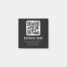 Anpassbarer QR-Code und bearbeitbarer Textentwurf Post-it Klebezettel