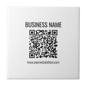 Anpassbarer QR-Code und Geschäftsname Fliese