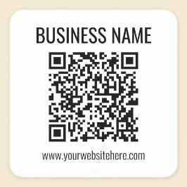Anpassbarer QR-Code und Geschäftsname Quadratischer Aufkleber