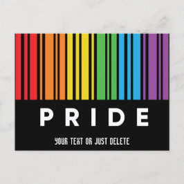 Anpassbarer Regenbogen-Barcode LGBTQIA+ Einladungspostkarte