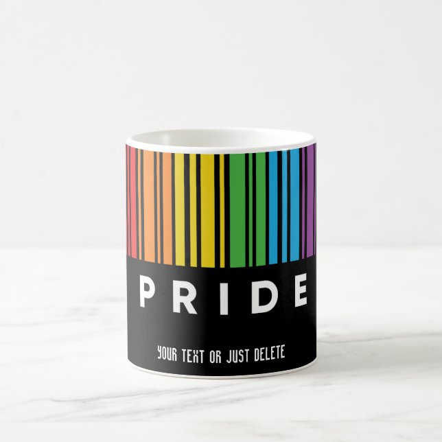 Anpassbarer Regenbogen-Barcode LGBTQIA+ Kaffeetasse (Mittel)