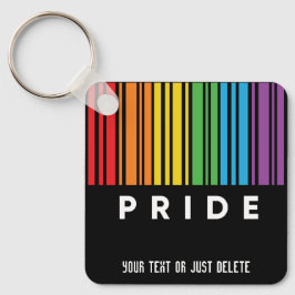 Anpassbarer Regenbogen-Barcode LGBTQIA+ Schlüsselanhänger