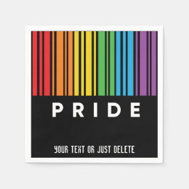 Anpassbarer Regenbogen-Barcode LGBTQIA+ Serviette