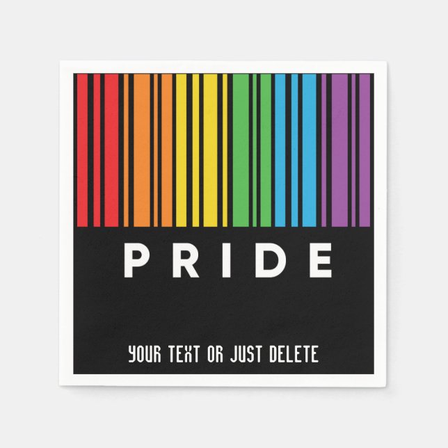 Anpassbarer Regenbogen-Barcode LGBTQIA+ Serviette (Vorderseite)