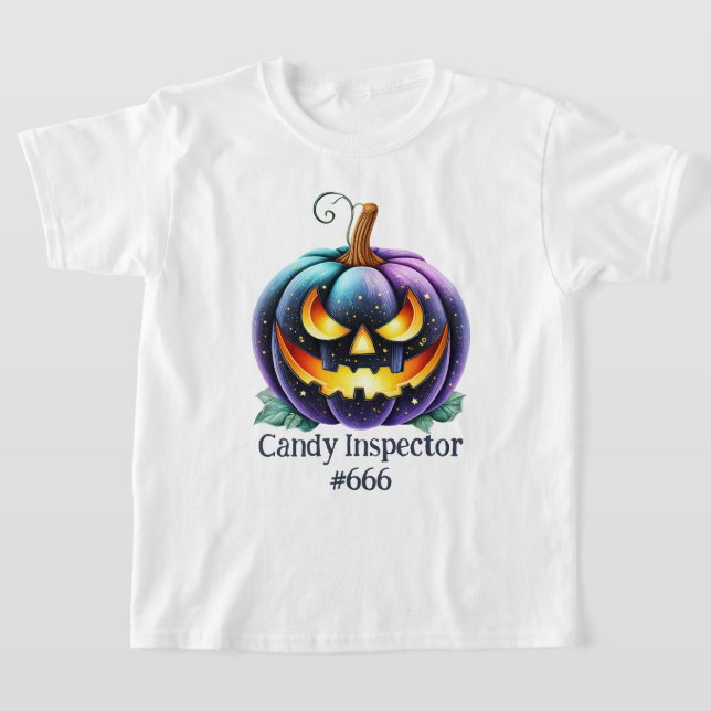 Anpassbarer schwarzer Jack o'Lantern T-Shirt (Ablage )