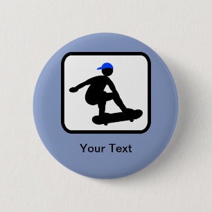 Anpassbarer Skater auf Skateboard-Logos Button