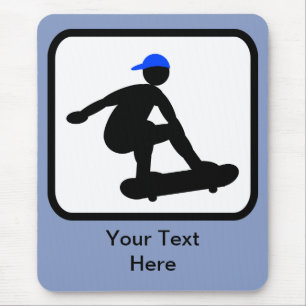 Anpassbarer Skater auf Skateboard-Logos Mousepad