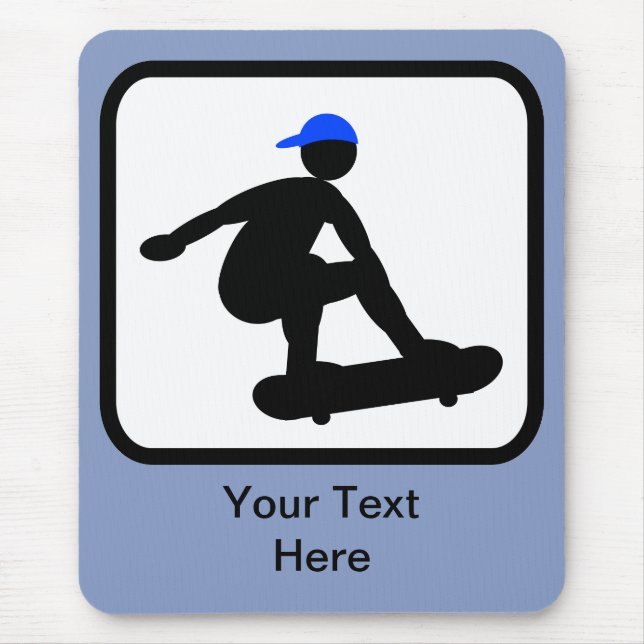 Anpassbarer Skater auf Skateboard-Logos Mousepad (Vorne)